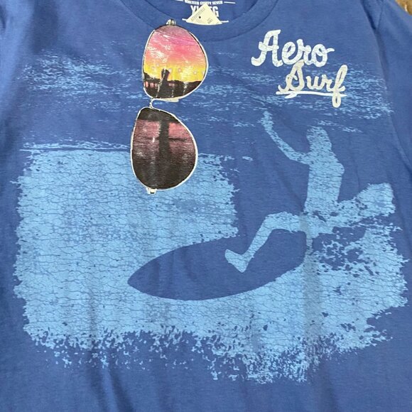 Aeropostale Mens XL Blue "Aero Surf" Graphic Tee 100% Cotton Casual Short Sleeve - Picture 4 of 5